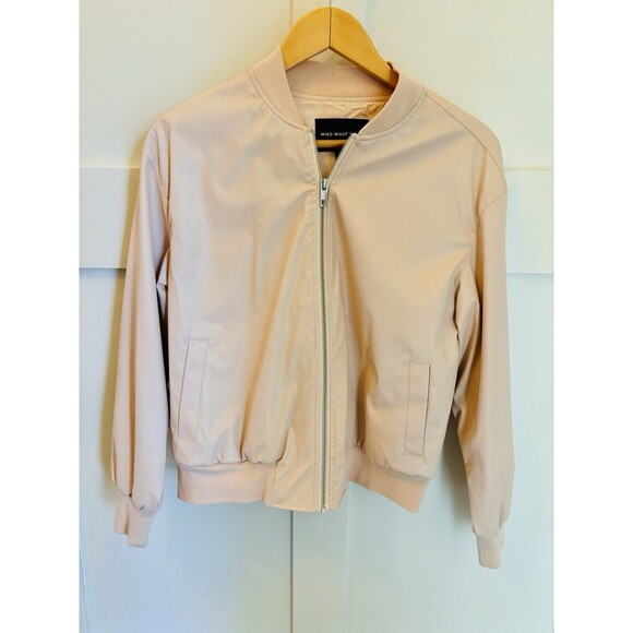 Who What Wear Women's Faux Leather Bomber Jacket, Pink, Size Small $50 - Picture 3 of 7
